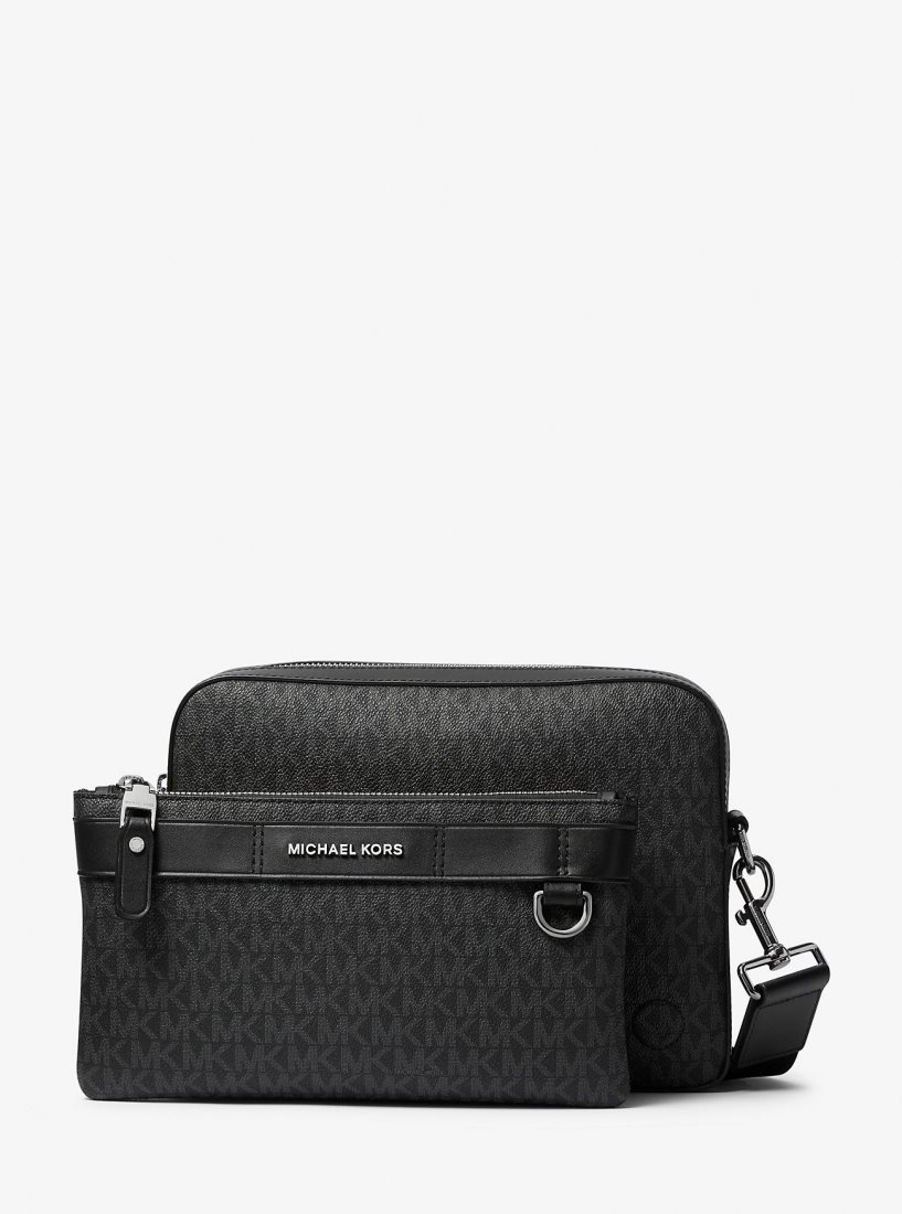 Bolsa Cruzada Michael Kors Hudson 2-in-1 Logo Crossbody Bag Hombre Negras | 5180-TWCOA