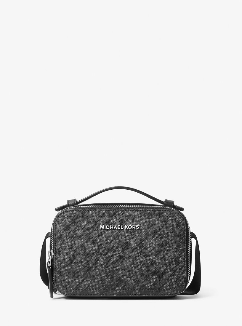 Bolsa Cruzada Michael Kors Hudson Empire Signature Logo Crossbody Bag Hombre Negras | 4176-VILQB