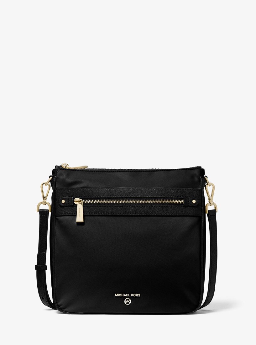 Bolsa Cruzada Michael Kors Jet Set Large Nylon Gabardine Messenger Bag Mujer Negras | 5397-NRCPX