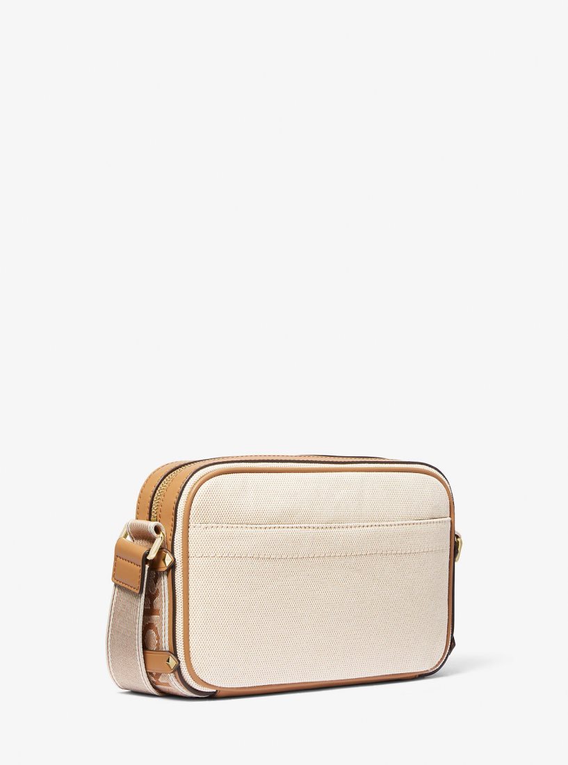 Bolsa Cruzada Michael Kors Maeve Large Canvas and Smooth Crossbody Bag Mujer Pale Peanut | 0182-TFQEV