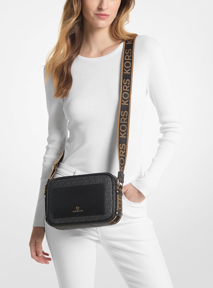 Bolsa Cruzada Michael Kors Maeve Large Logo Crossbody Bag Mujer Negras | 7521-JNZDG