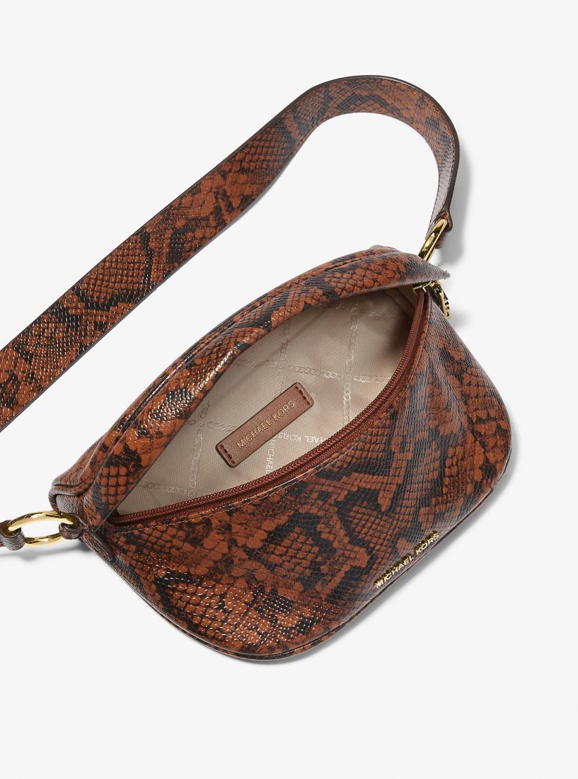 Bolsa Cruzada Michael Kors Slater Extra-Small Snake Embossed Leather Sling Pack Mujer Luggage | 2583-AHRJW