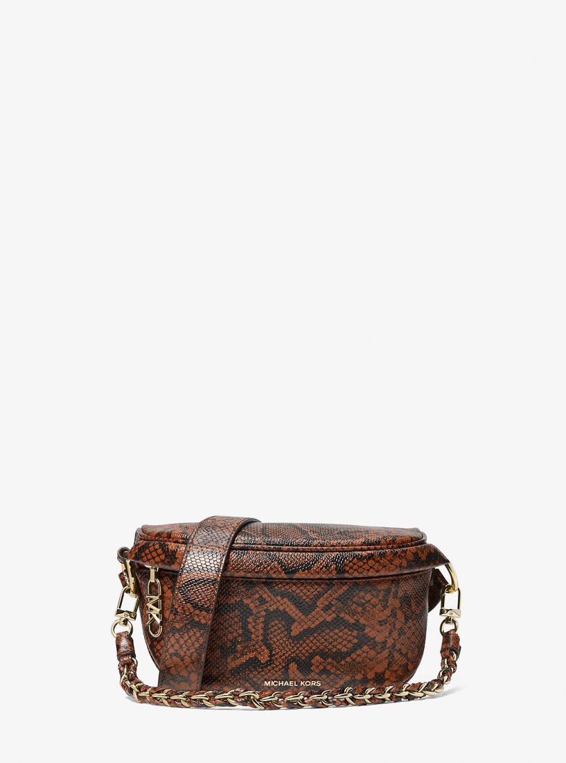 Bolsa Cruzada Michael Kors Slater Extra-Small Snake Embossed Leather Sling Pack Mujer Luggage | 2583-AHRJW