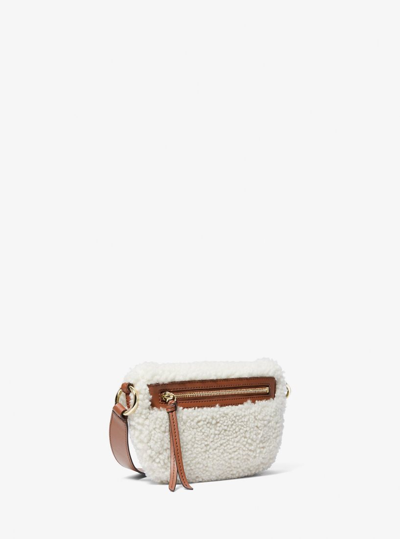 Bolsa Cruzada Michael Kors Slater Extra-Small Shearling Sling Pack Mujer Beige | 0342-WIZRJ