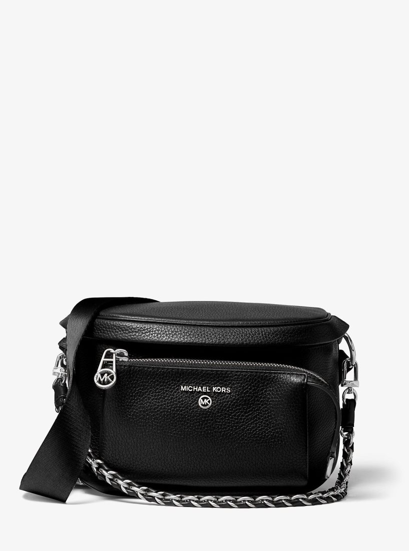 Bolsa Cruzada Michael Kors Slater Medium Pebbled Leather Sling Pack Mujer Negras | 7129-CNKDT