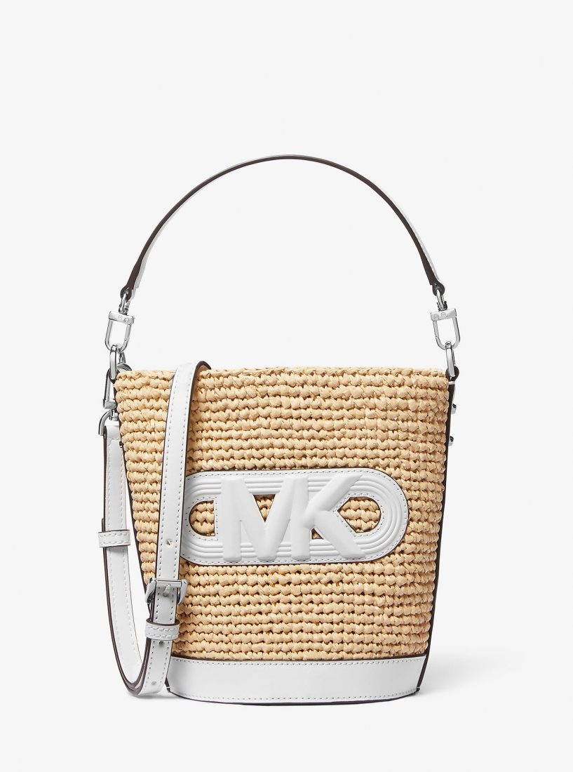 Bolsa Cruzada Michael Kors Townsend Small Straw Messenger Bag Mujer Nat/Opticwht | 2801-JWGNA