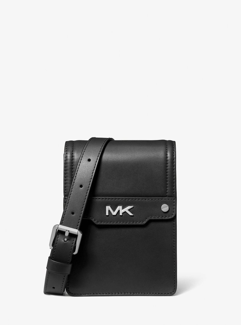 Bolsa Cruzada Michael Kors Varick Leather Smartphone Crossbody Bag Hombre Negras | 5179-LQJYV