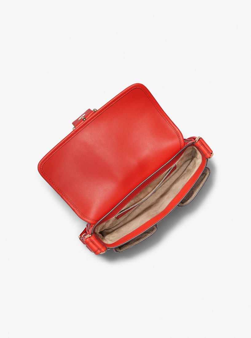 Bolsa De Hombro Michael Kors Colby Medium Leather Shoulder Bag Mujer Coral | 0827-WVTSR