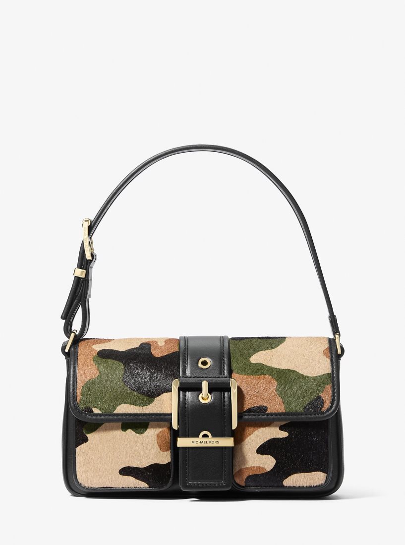 Bolsa De Hombro Michael Kors Colby Medium Camouflage Print Calf Hair Shoulder Bag Mujer Verde Oliva Multicolor | 1720-AFRUM