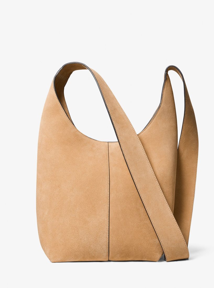 Bolsa De Hombro Michael Kors Dede Medium Suede Hobo Bag Mujer Marrones | 2489-OIAPX