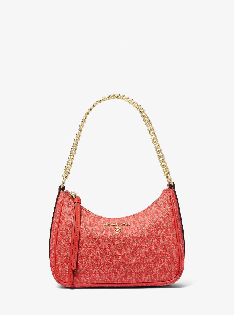 Bolsa De Hombro Michael Kors Jet Set Charm Small Logo Pochette Mujer Coral | 7280-NVKPB