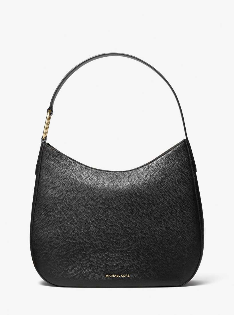 Bolsa De Hombro Michael Kors Kensington Large Pebbled Leather Hobo Shoulder Bag Mujer Negras | 6138-HMWVI