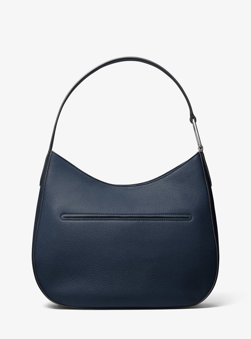 Bolsa De Hombro Michael Kors Kensington Large Pebbled Leather Hobo Shoulder Bag Mujer Azul Marino | 6829-DASRW