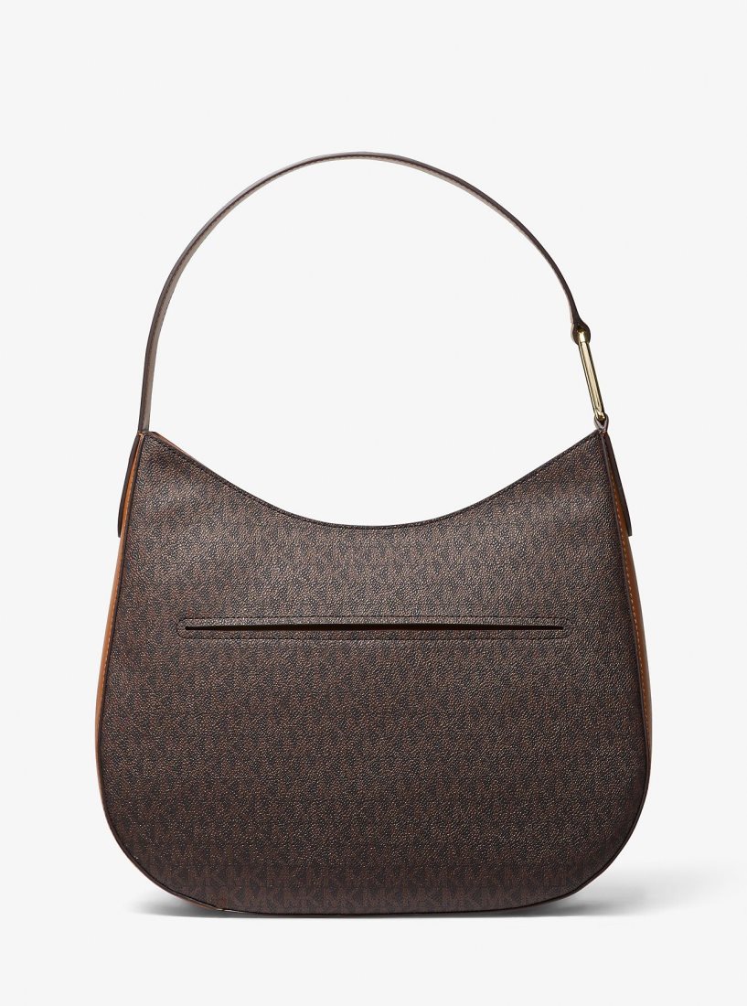 Bolsa De Hombro Michael Kors Kensington Large Signature Logo Hobo Shoulder Bag Mujer Brn/Acorn | 7498-VLCET