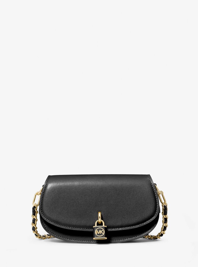 Bolsa De Hombro Michael Kors Mila Small Leather Shoulder Bag Mujer Negras | 2364-DXEGM