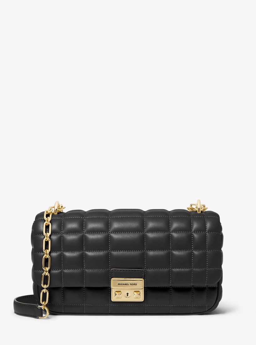 Bolsa De Hombro Michael Kors Tribeca Large Quilted Leather Shoulder Bag Mujer Negras | 2914-MEDAW