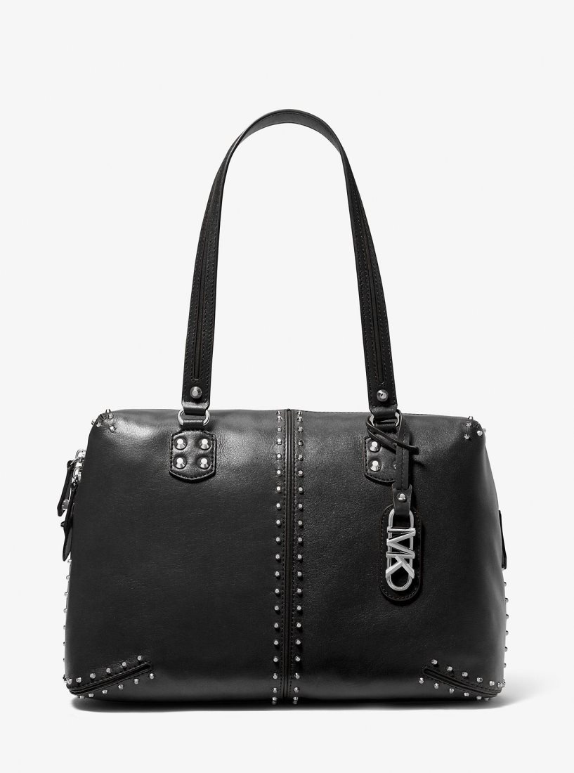 Bolsa Duffle Michael Kors Astor Large Studded Leather Tote Bag Hombre Negras | 7349-NMGRZ