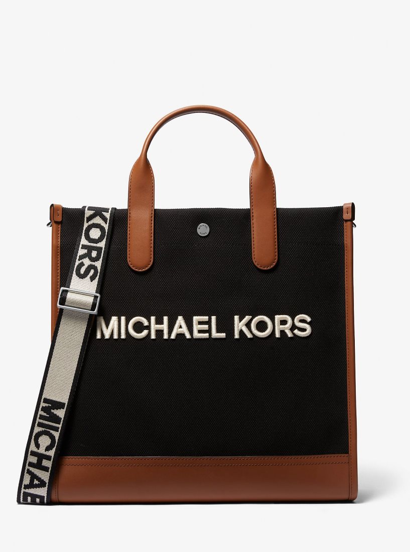 Bolsa Duffle Michael Kors Brooklyn Slim Cotton Canvas Tote Bag Hombre Negras | 3024-KJEHY