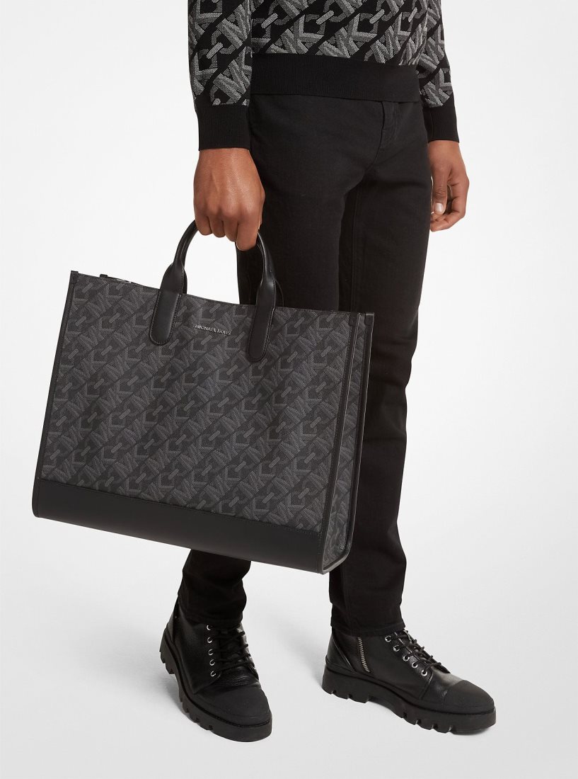 Bolsa Duffle Michael Kors Hudson Empire Signature Logo Tote Bag Hombre Negras | 2804-SZOEL