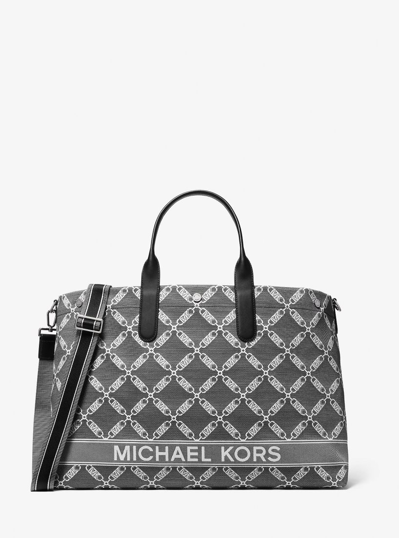 Bolsa Duffle Michael Kors Hudson Oversized Empire Logo Jacquard Tote Bag Hombre Negras | 3259-INHKU