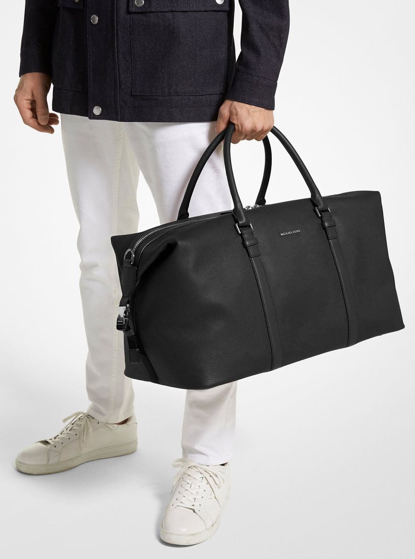 Bolsa Duffle Michael Kors Hudson Pebbled Leather Duffel Bag Hombre Negras | 1083-QEWAC