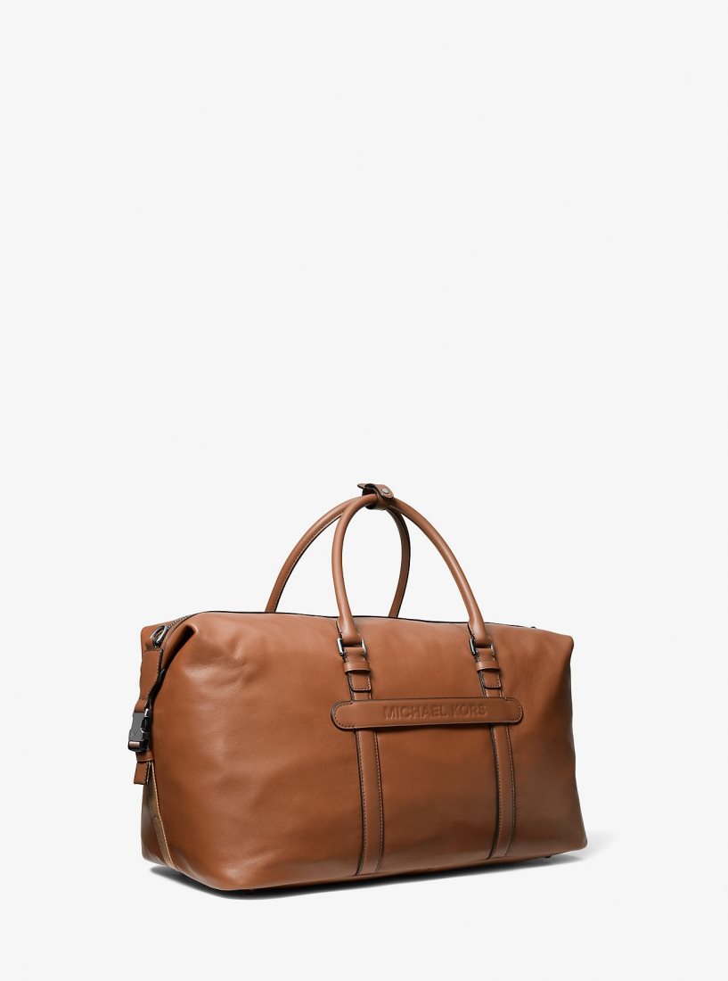 Bolsa Duffle Michael Kors Varick Leather Duffel Bag Hombre Luggage | 4612-JNLBM