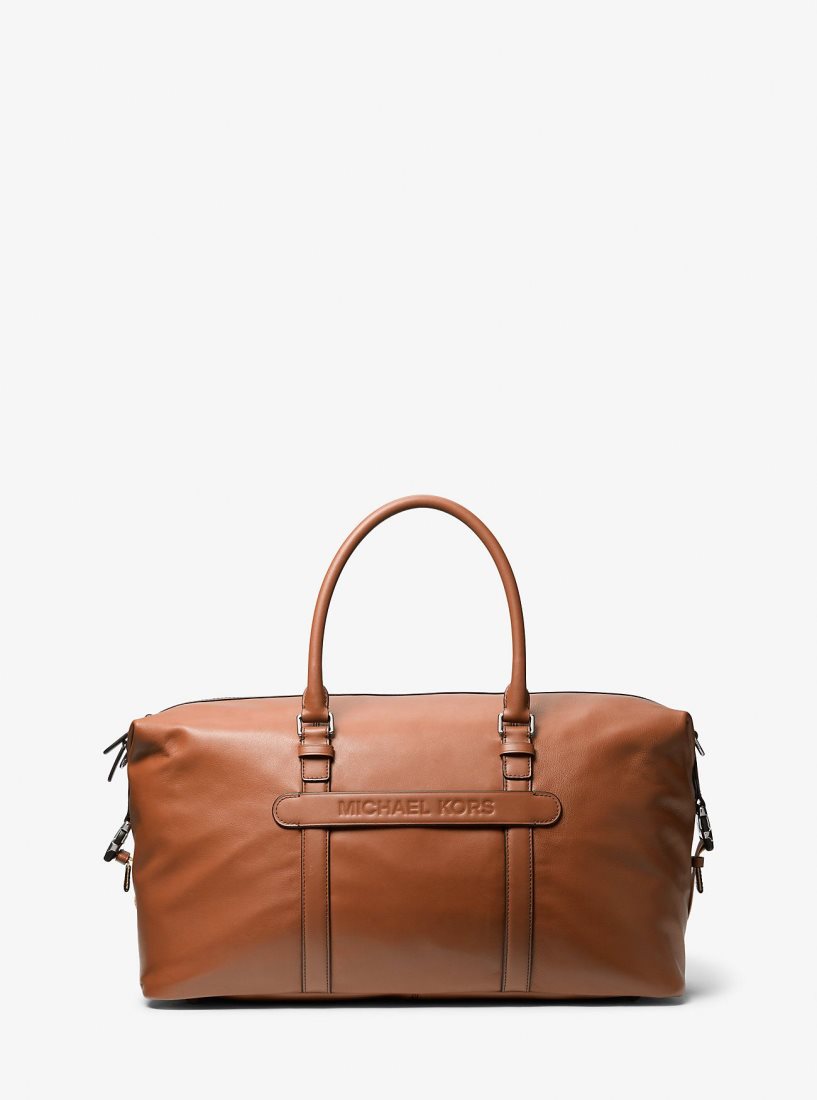 Bolsa Duffle Michael Kors Varick Leather Duffel Bag Hombre Luggage | 4612-JNLBM