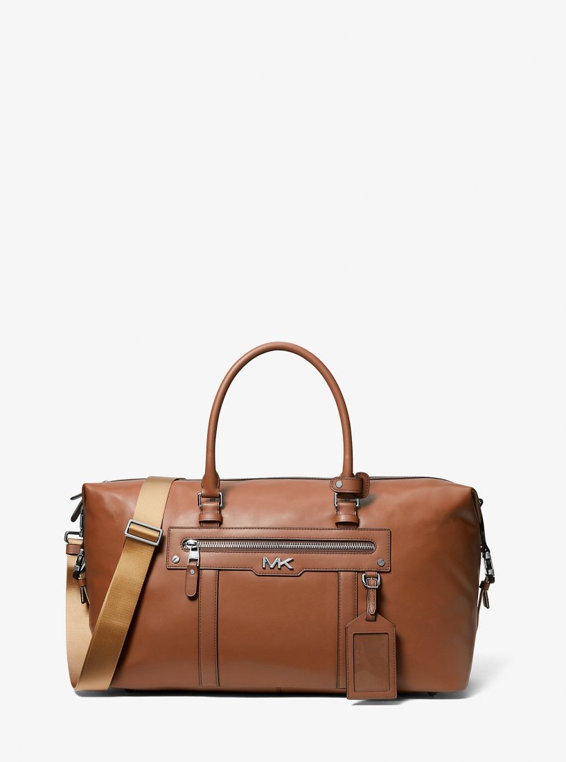 Bolsa Duffle Michael Kors Varick Leather Duffel Bag Hombre Luggage | 4612-JNLBM