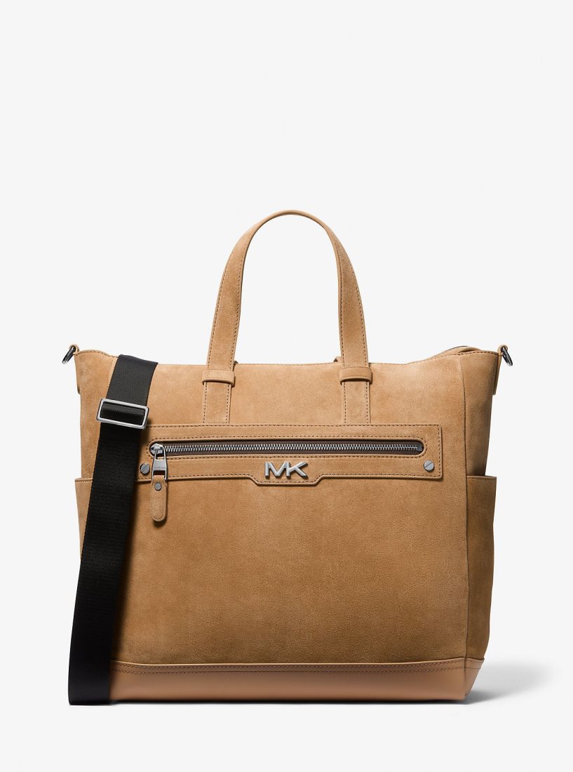 Bolsa Duffle Michael Kors Varick Suede Tote Bag Hombre Marrones | 5287-UVIOG