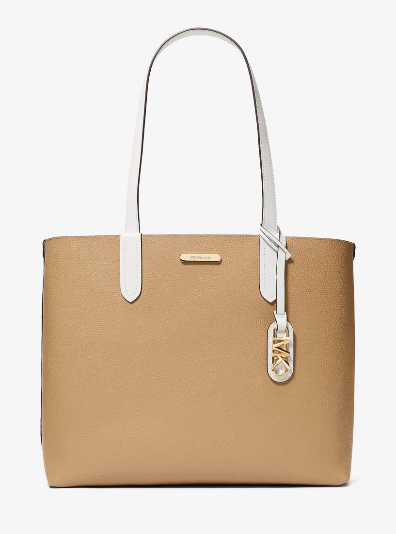 Bolsas de Mano Michael Kors Eliza Extra-Large Pebbled Leather Reversible Tote Bag Mujer Blancas | 9207-JBXNI