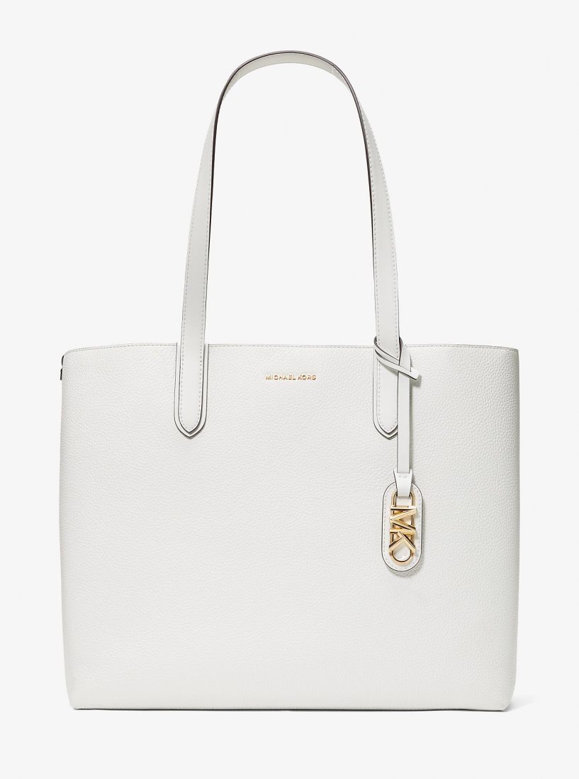 Bolsas de Mano Michael Kors Eliza Extra-Large Pebbled Leather Reversible Tote Bag Mujer Blancas | 9207-JBXNI