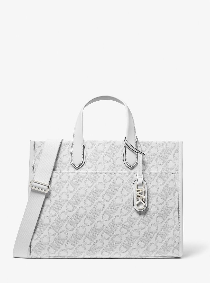 Bolsas de Mano Michael Kors Gigi Large Empire Signature Logo Tote Bag Mujer Opt/Allum | 5706-DOWQB