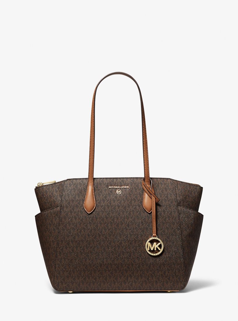 Bolsas de Mano Michael Kors Marilyn Medium Logo Tote Bag Mujer Brn/Acorn | 6398-WBHCU