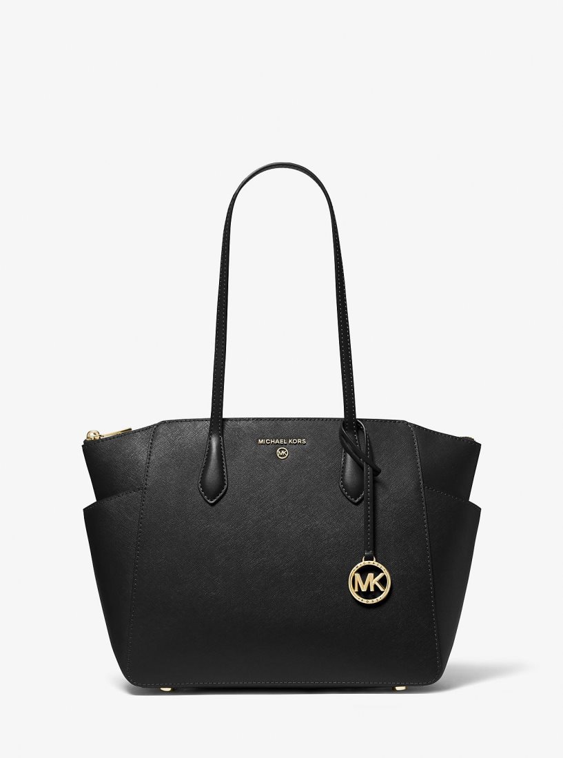 Bolsas de Mano Michael Kors Marilyn Medium Saffiano Leather Tote Bag Mujer Negras | 0461-JNZQO