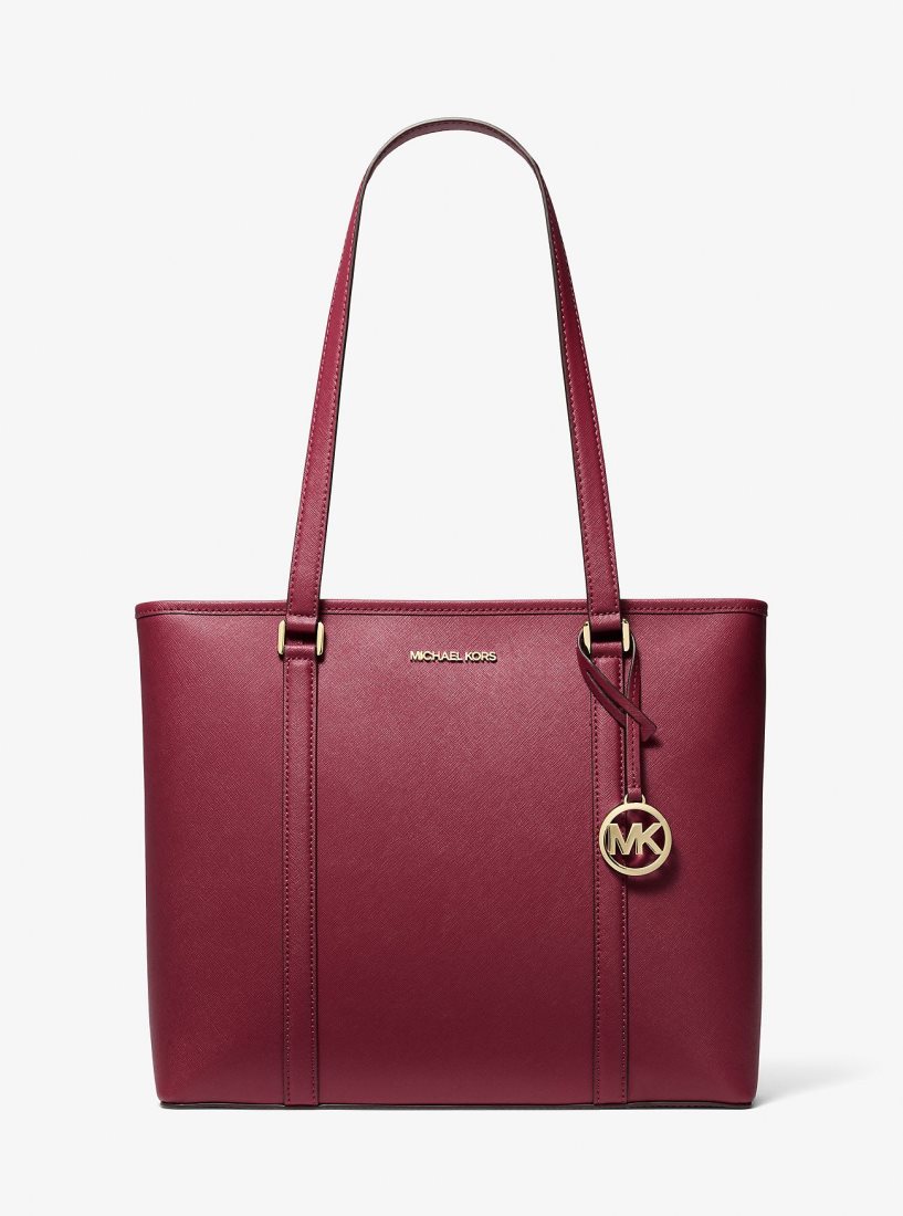 Bolsas de Mano Michael Kors Sady Medium Saffiano Leather Tote Bag Mujer Berry | 7041-VNPHD