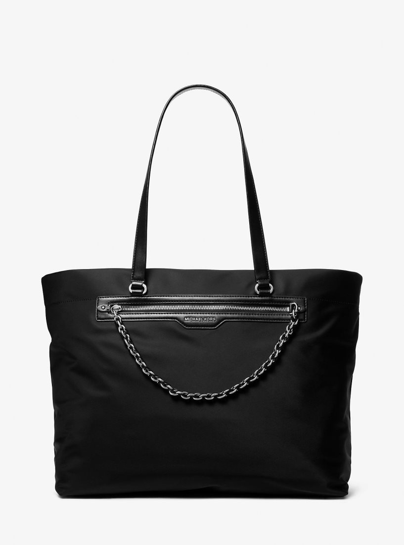 Bolsas de Mano Michael Kors Slater Extra-Large Recycled Nylon Tote Bag Mujer Negras | 8207-HNGXZ