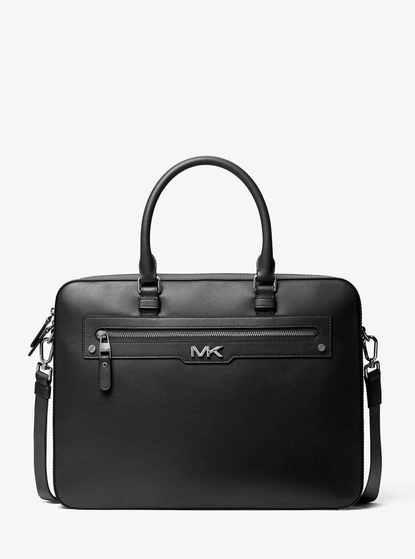 Bolsas de Mano Michael Kors Varick Large Leather Briefcase Hombre Negras | 1534-XRJZW