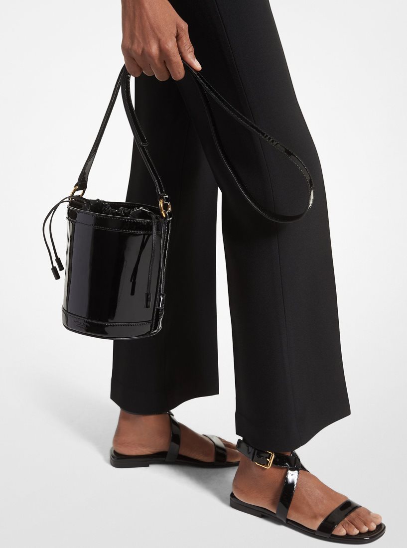 Bolso Satchel Michael Kors Audrey Medium Patent Leather Bucket Bag Mujer Negras | 6280-VRXIU