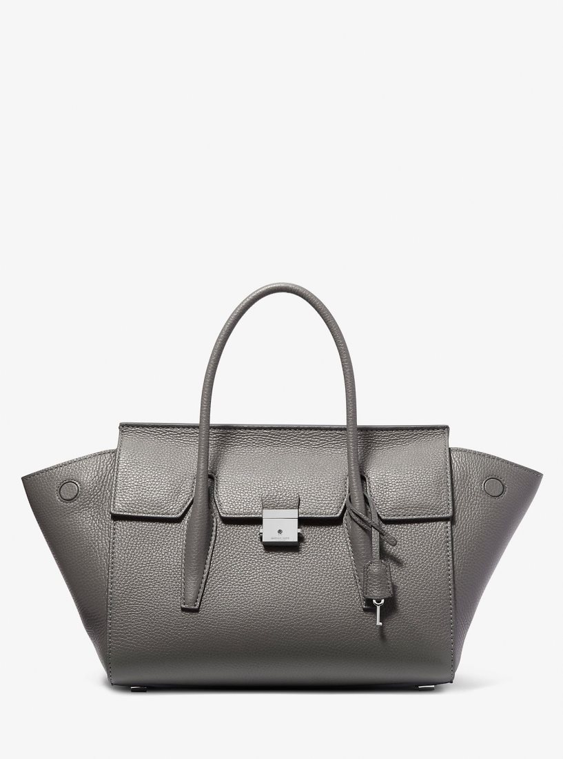 Bolso Satchel Michael Kors Campbell Medium Pebbled Leather Satchel Mujer Slate | 8369-NRUVK