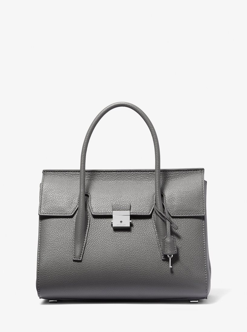 Bolso Satchel Michael Kors Campbell Medium Pebbled Leather Satchel Mujer Slate | 8369-NRUVK