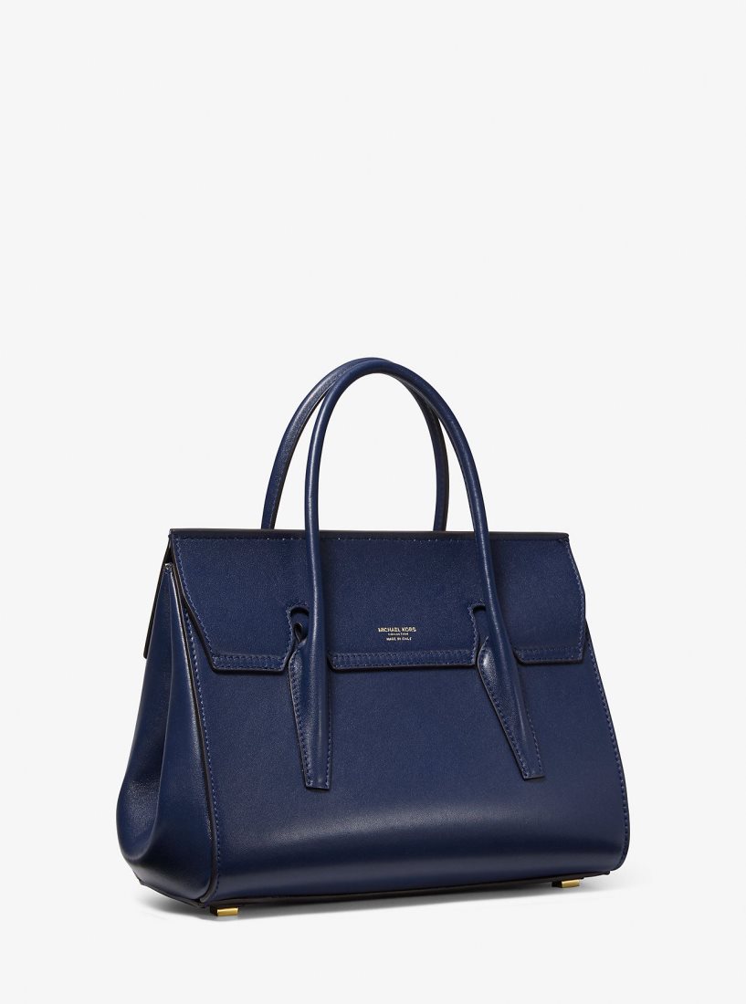 Bolso Satchel Michael Kors Campbell Medium Leather Satchel Mujer Azul Marino | 9617-YNWET