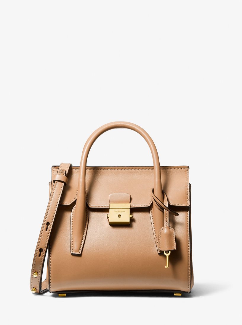 Bolso Satchel Michael Kors Campbell Mini Leather Satchel Mujer Suntan | 9514-WTKVF