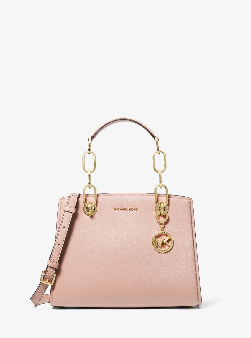 Bolso Satchel Michael Kors Cynthia Small Leather Satchel Mujer Rosas | 3208-VMEZH