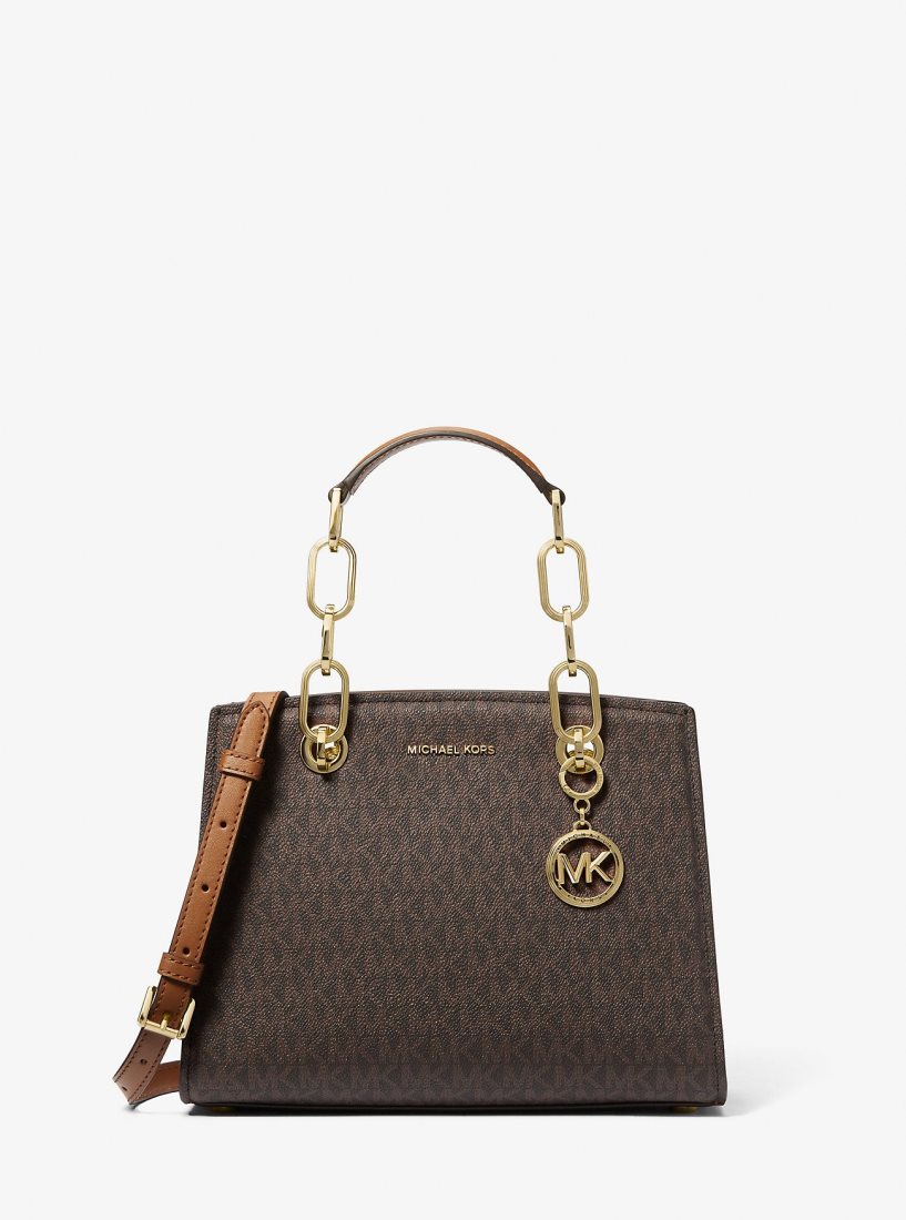 Bolso Satchel Michael Kors Cynthia Small Signature Logo Satchel Mujer Brn/Acorn | 3478-IDROP