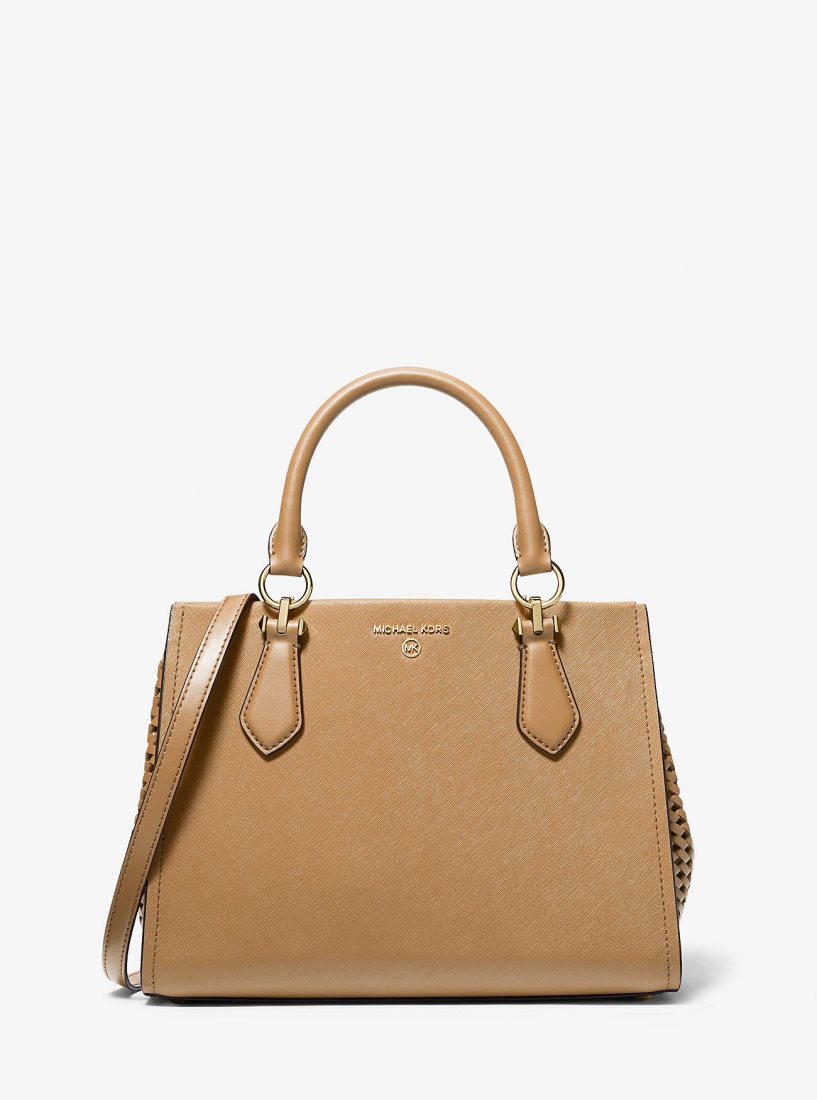 Bolso Satchel Michael Kors Marilyn Medium Saffiano Leather Satchel Mujer Marrones | 4728-OXMHP