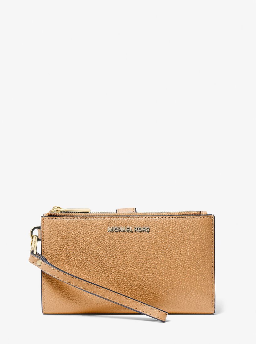 Bolsos De Mano Michael Kors Adele Leather Smartphone Wallet Mujer Pale Peanut | 3810-FBKON