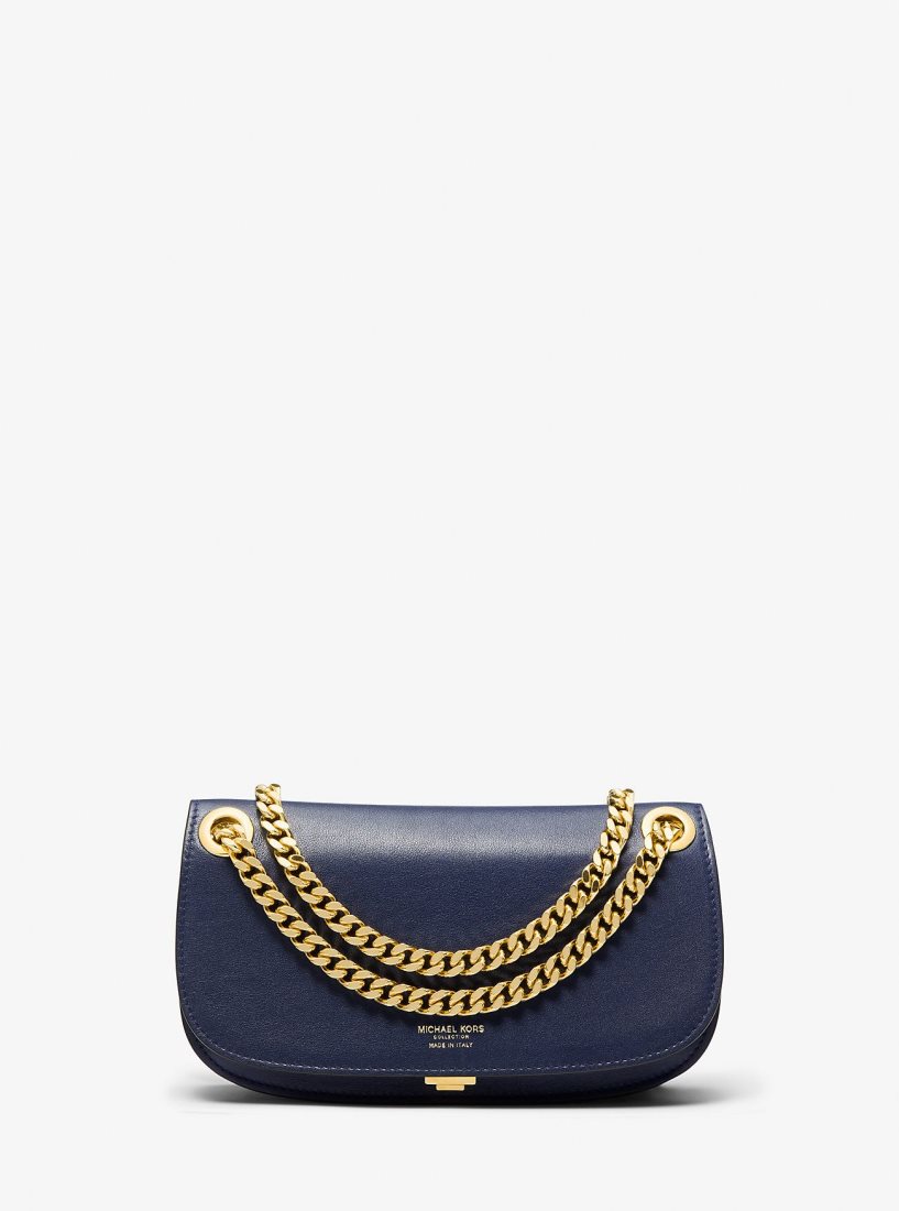 Bolsos De Mano Michael Kors Christie Mini Leather Envelope Bag Mujer Azul Marino | 6271-EQVNZ