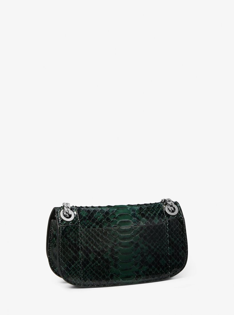 Bolsos De Mano Michael Kors Christie Mini Python Embossed Leather Envelope Bag Mujer Forest | 5924-ZCRJA