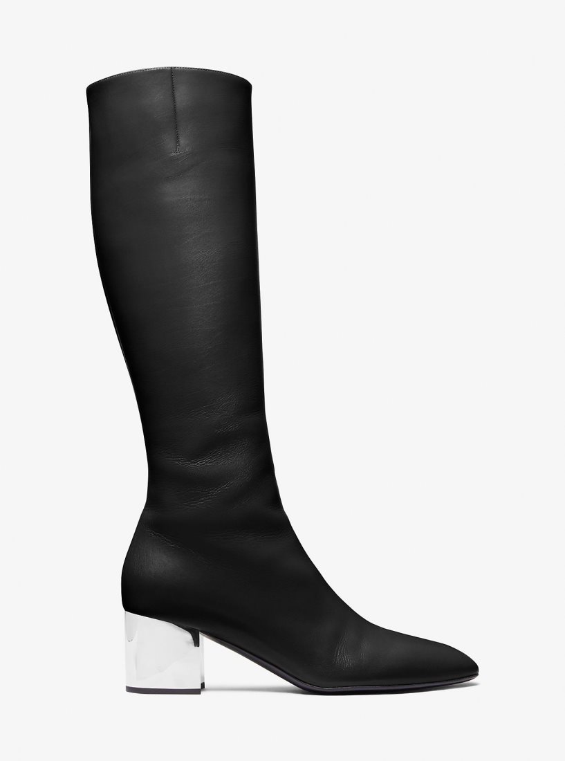 Botas Michael Kors Ali Leather Boot Mujer Negras | 9573-BHLSW