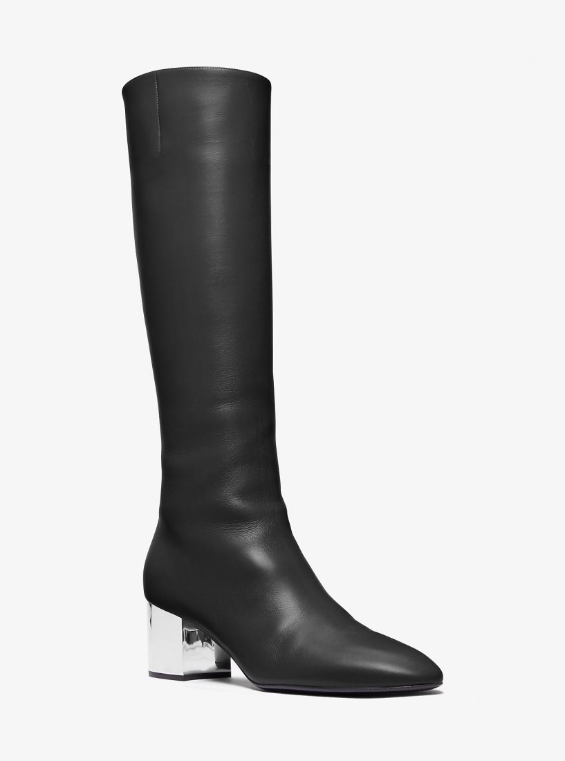 Botas Michael Kors Ali Leather Boot Mujer Negras | 9573-BHLSW